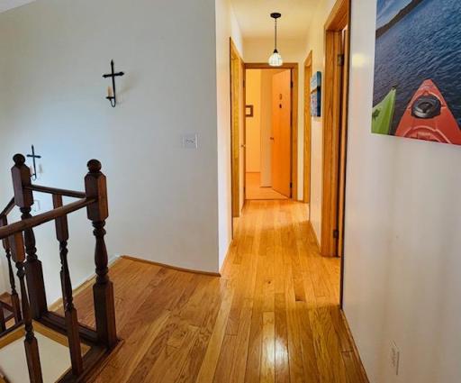 Gorgeous oak hardwood flooring on upper level