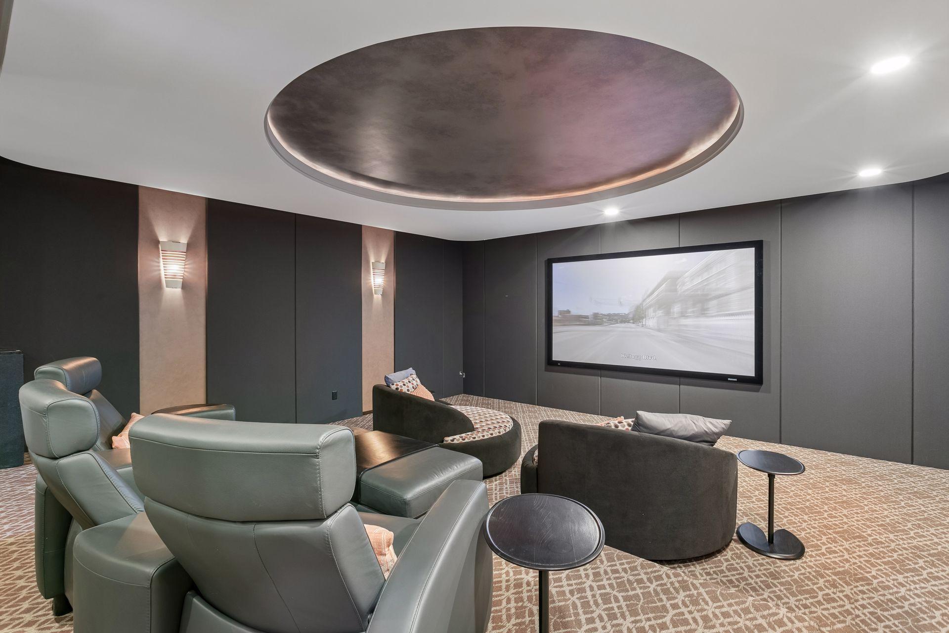 Lower level theater room