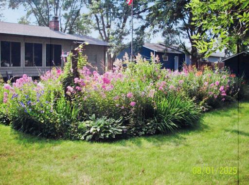 Beautiful flowers paint this yard in the summer!