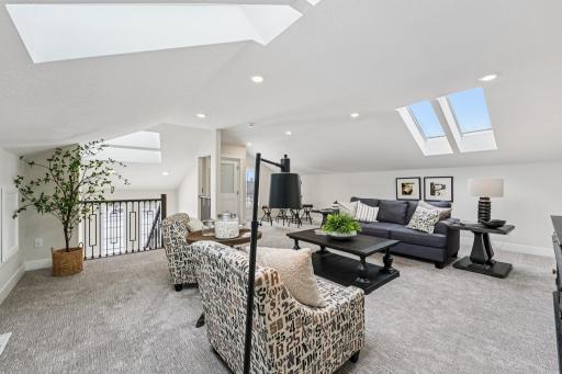Loft with Two Stage Flush Recessed Lighting