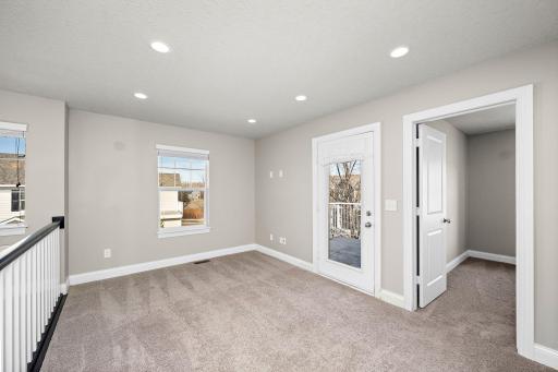 Upper level living space with access to the deck