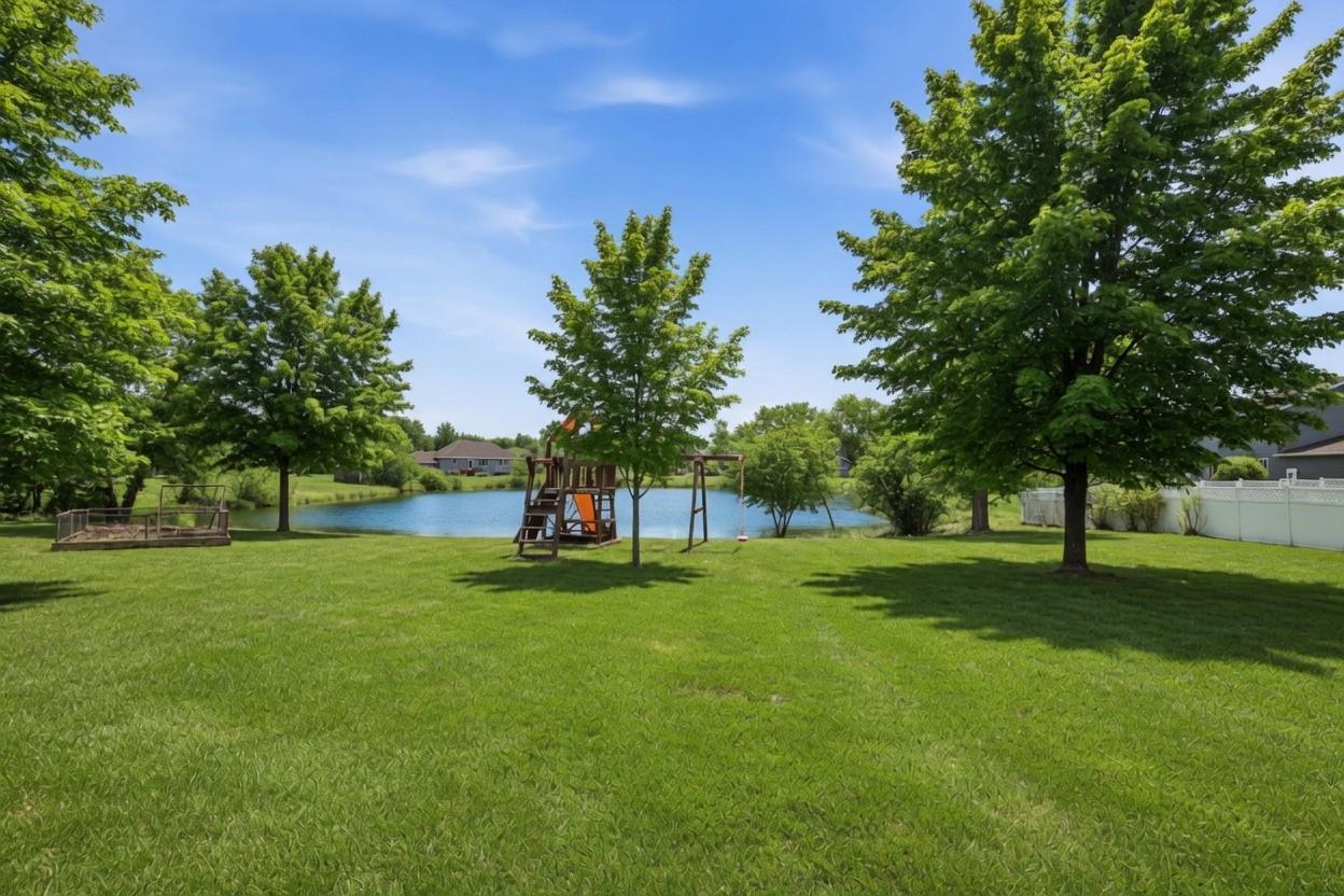 Inground sprinkler system. The sprinkler control box and 200-amp breaker panel are conveniently located in the garage, along with a hot and cold soft-water faucet with a garden hose hookup.