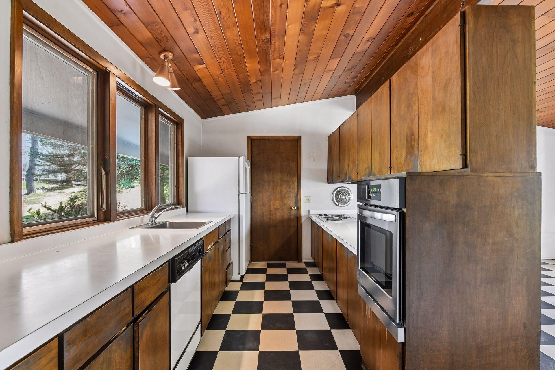 Kitchen easily accessible right from the attached garage.