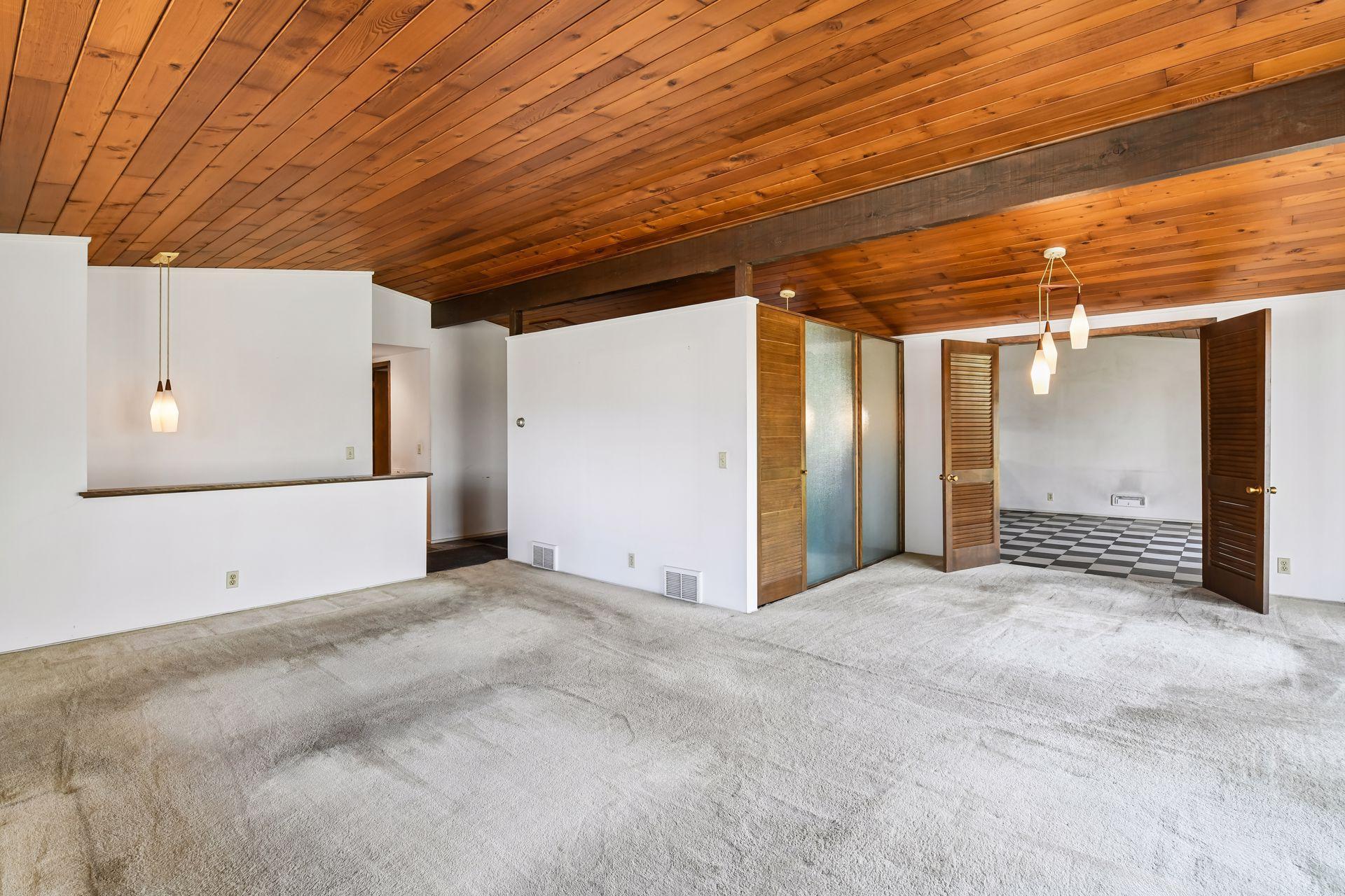 Vaulted wood ceilings, wood floors