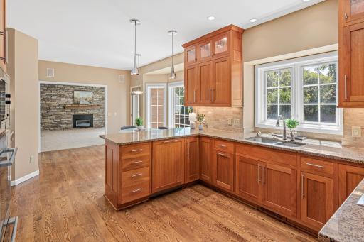 Open concept kitchen that makes entertaining a snap with plenty of space to move around.