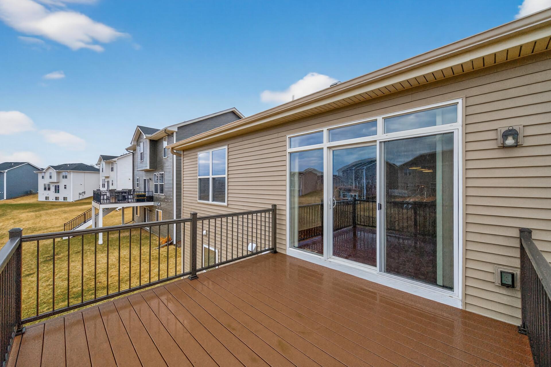Triple patio door off kitchen