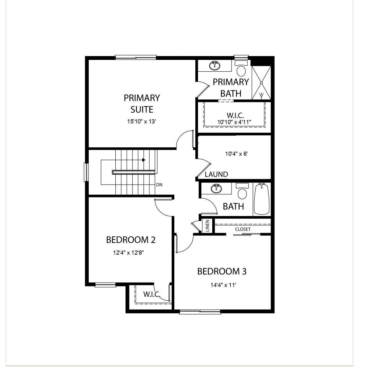 9737 31st St NE- Upper Level Floor Plan. All measurements are approximate.
