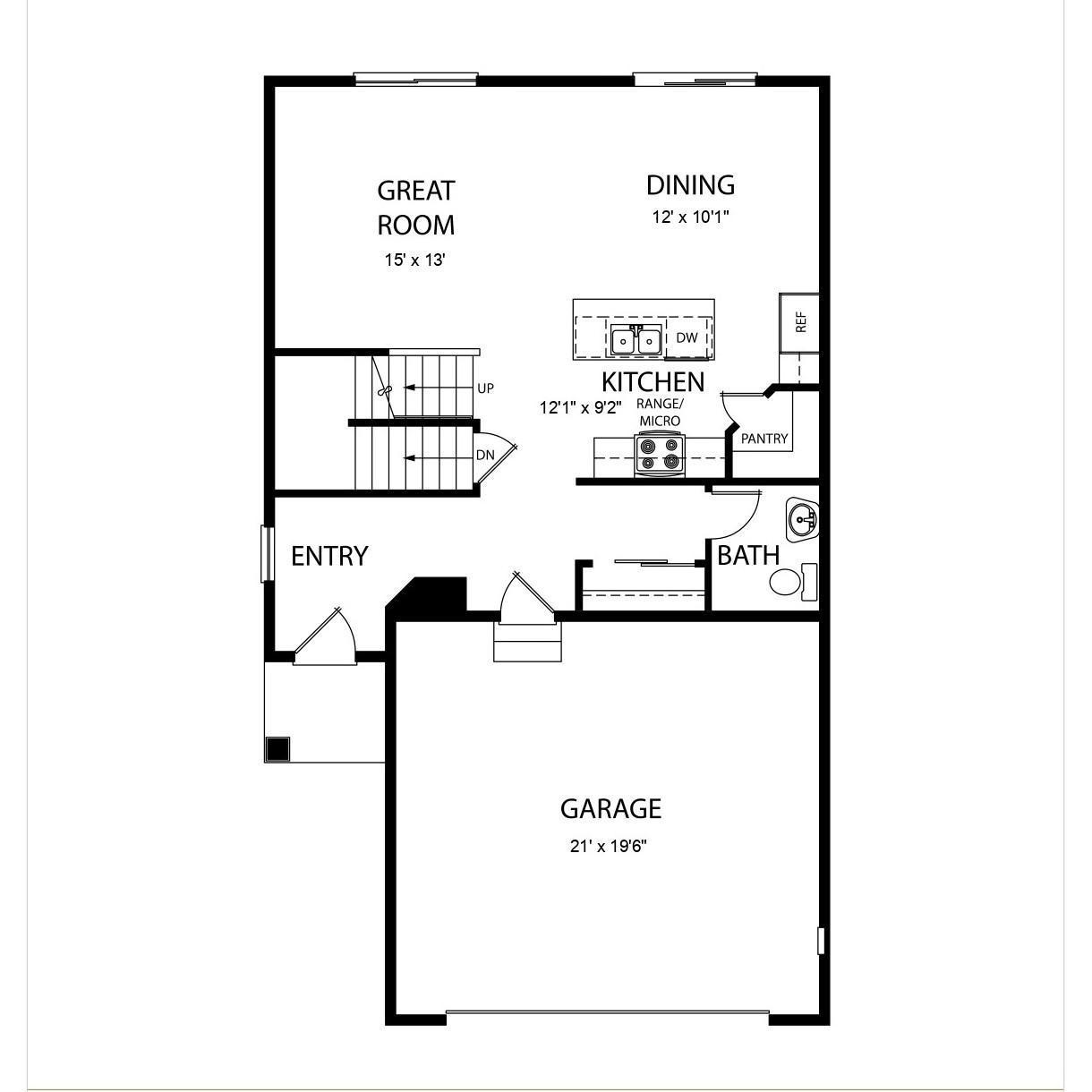 9737 31st St NE- Main Level Floor Plan. All measurements are approximate.