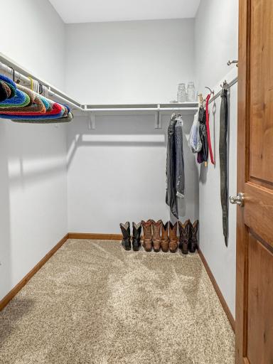 Spacious walk-in closet attached to master