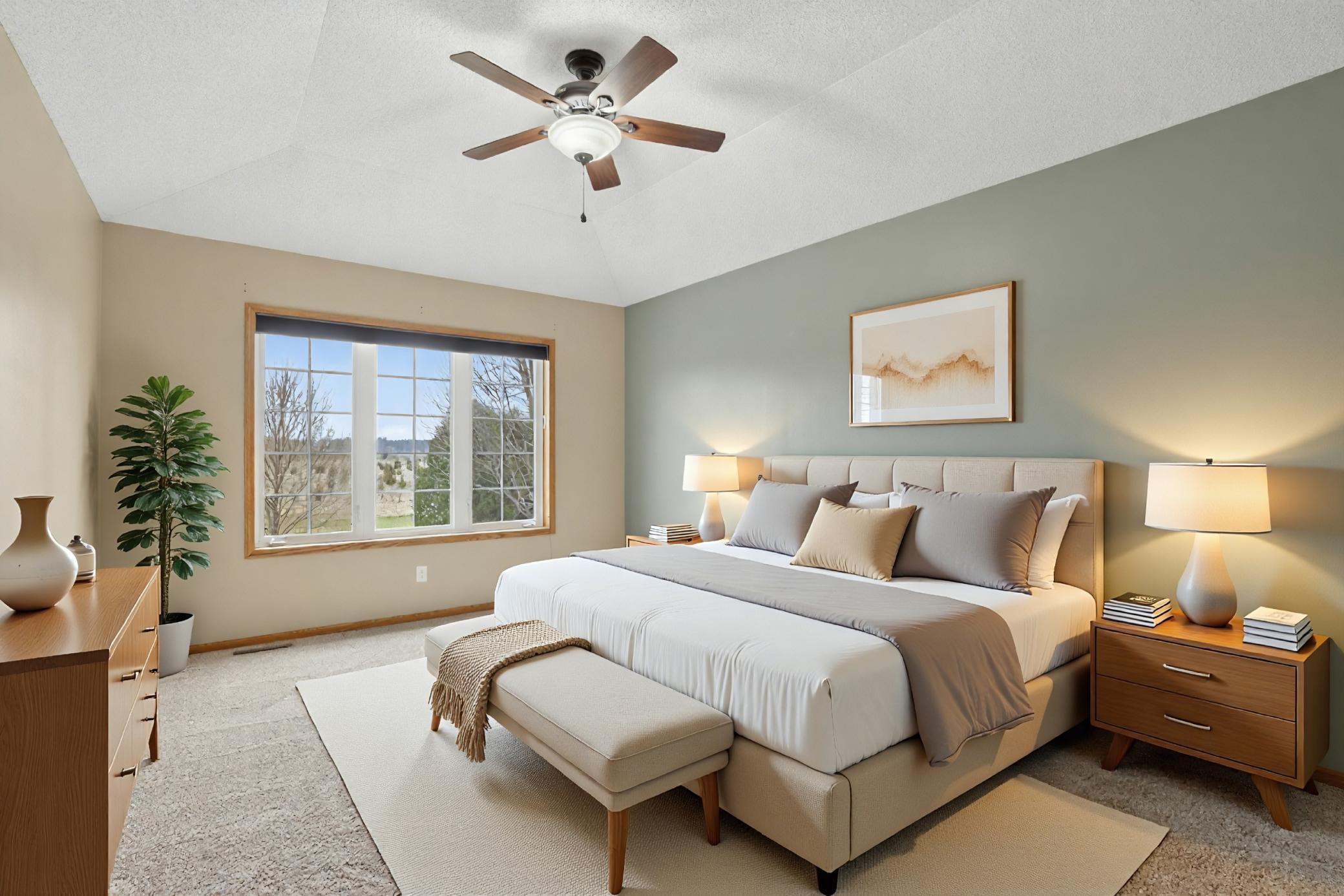 Main floor primary virtually staged