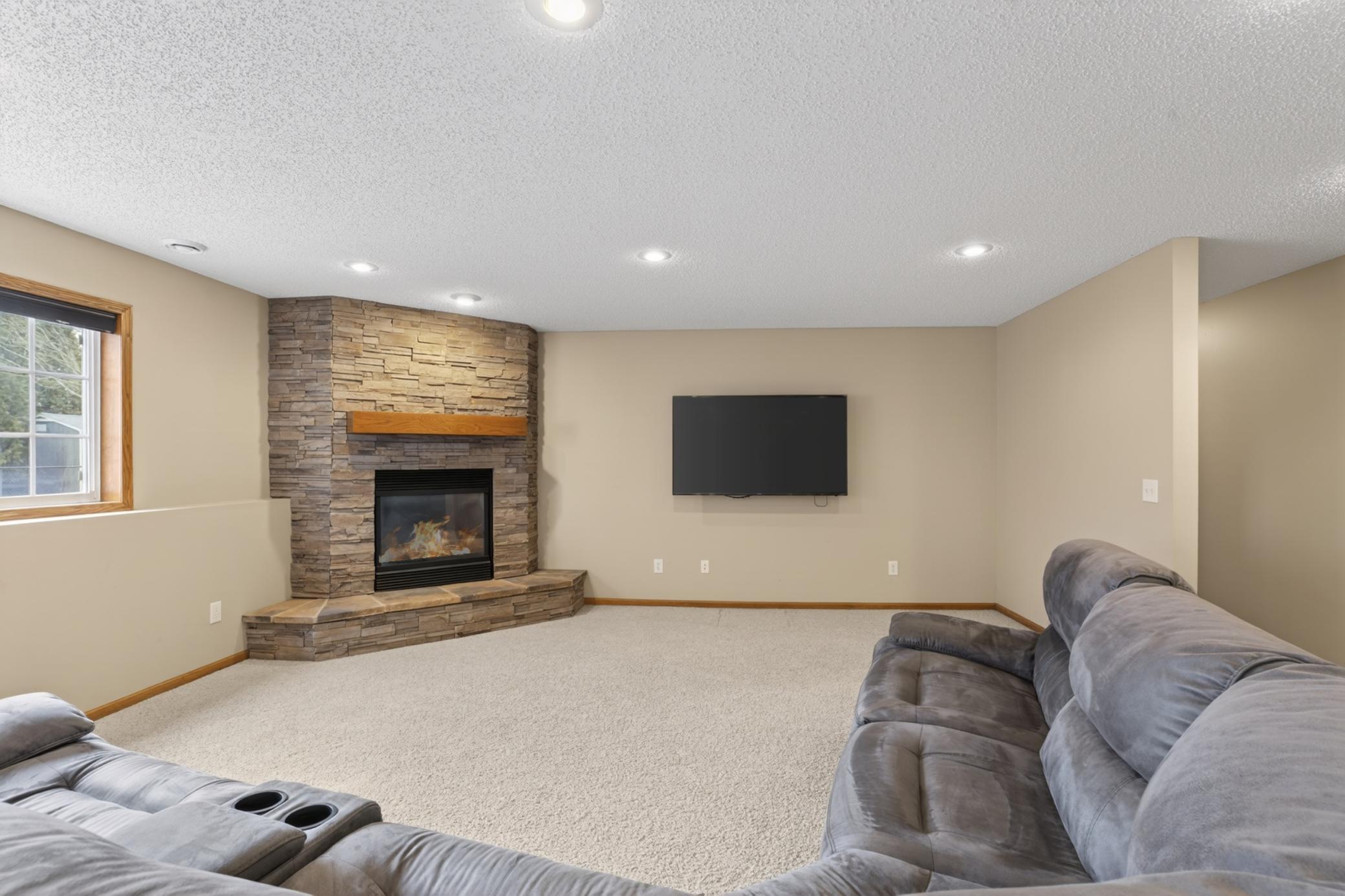 Lower Level gas fireplace