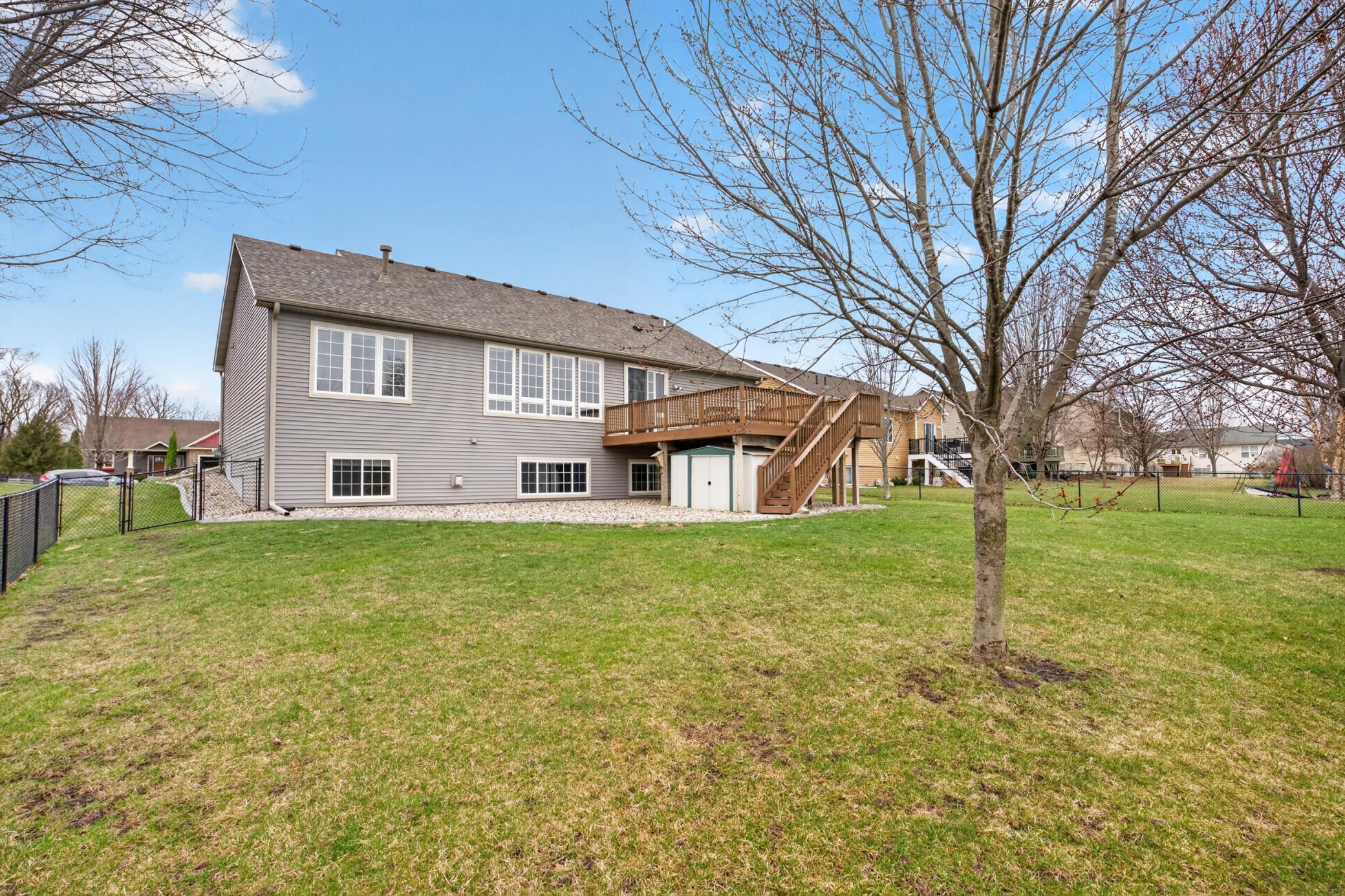 Fully fenced backyard