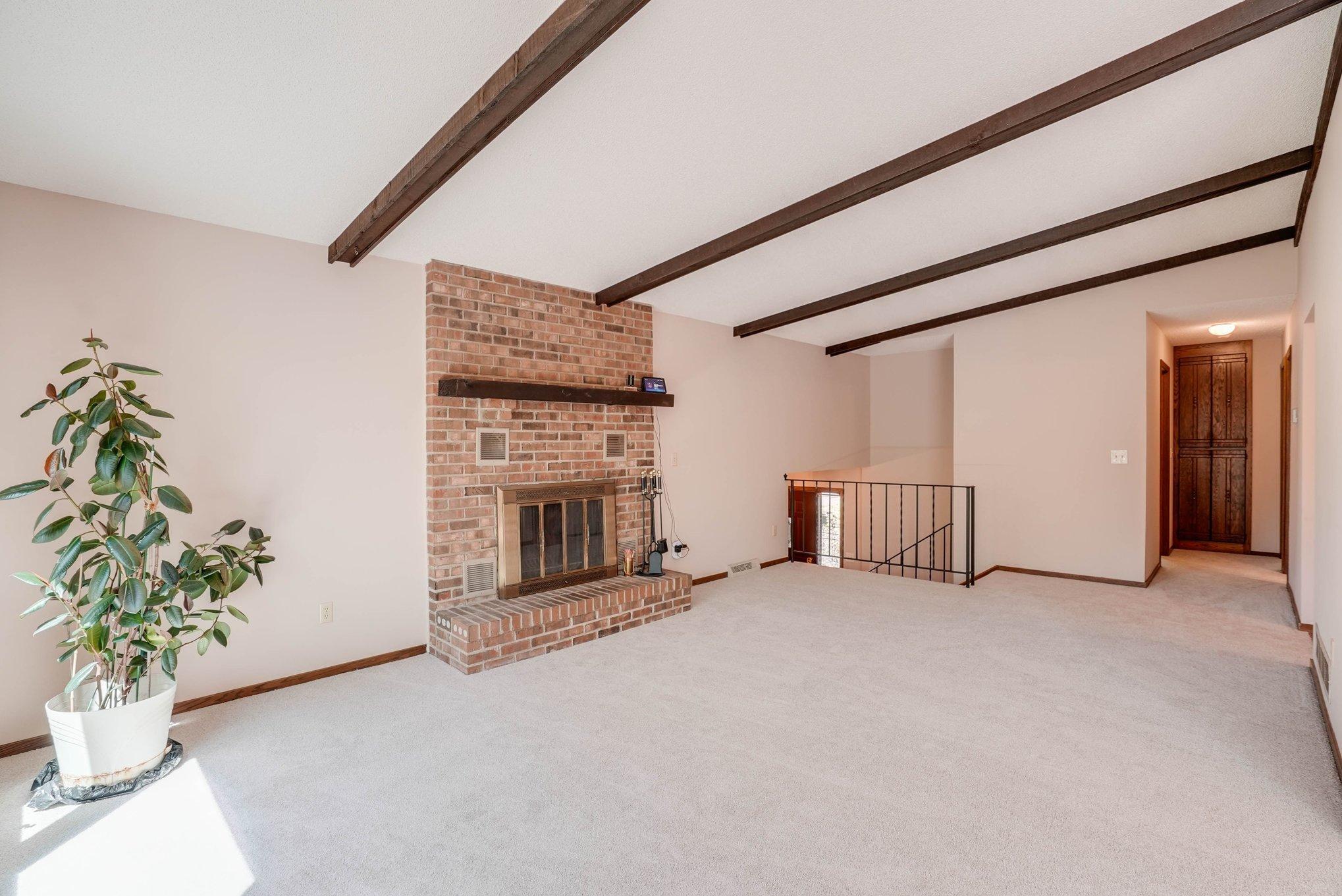 Wood burning fireplace