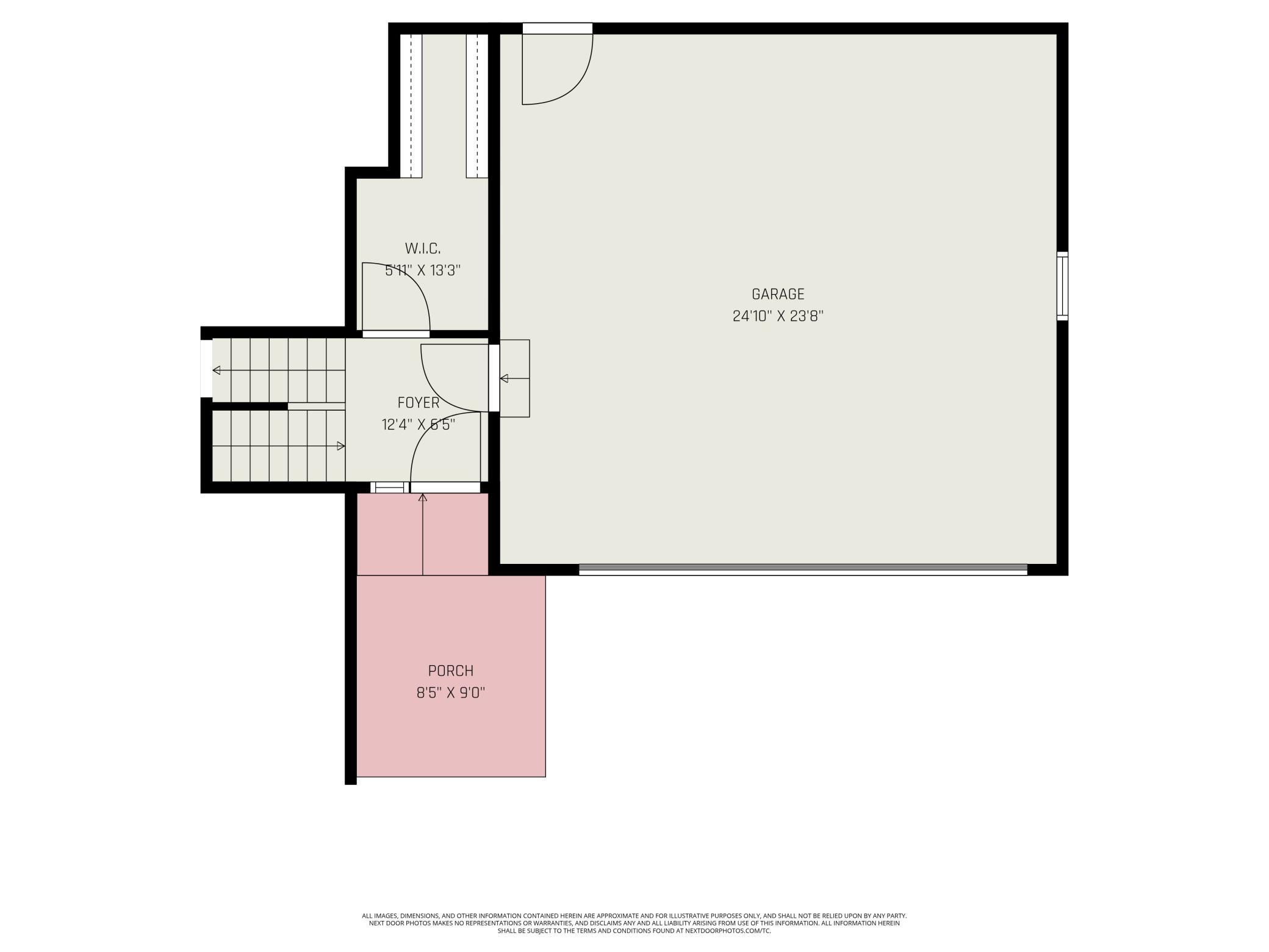 Foyer and garage