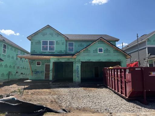 (Photo is of the actual home in progress.)