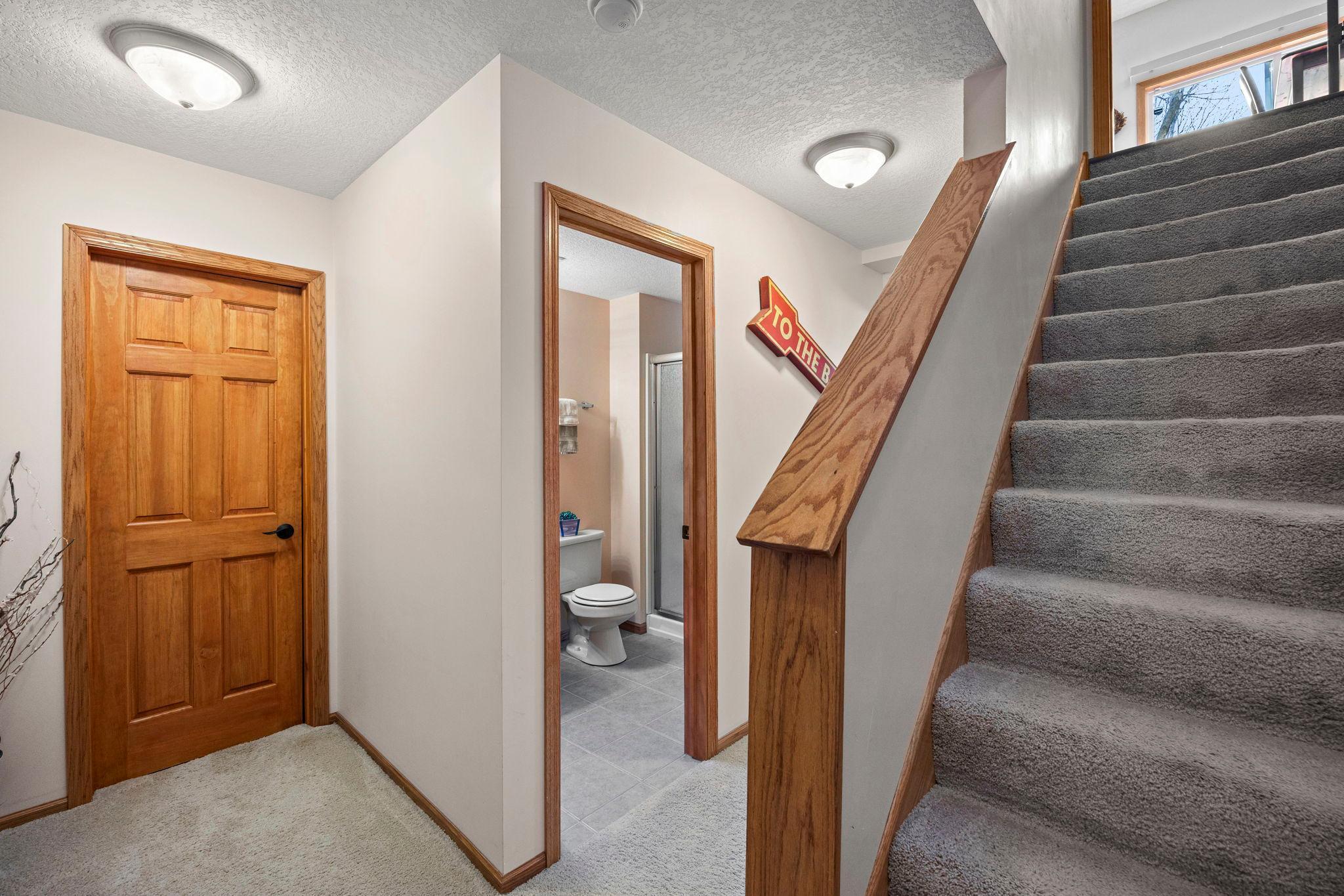 Head downstairs to the spacious lower level