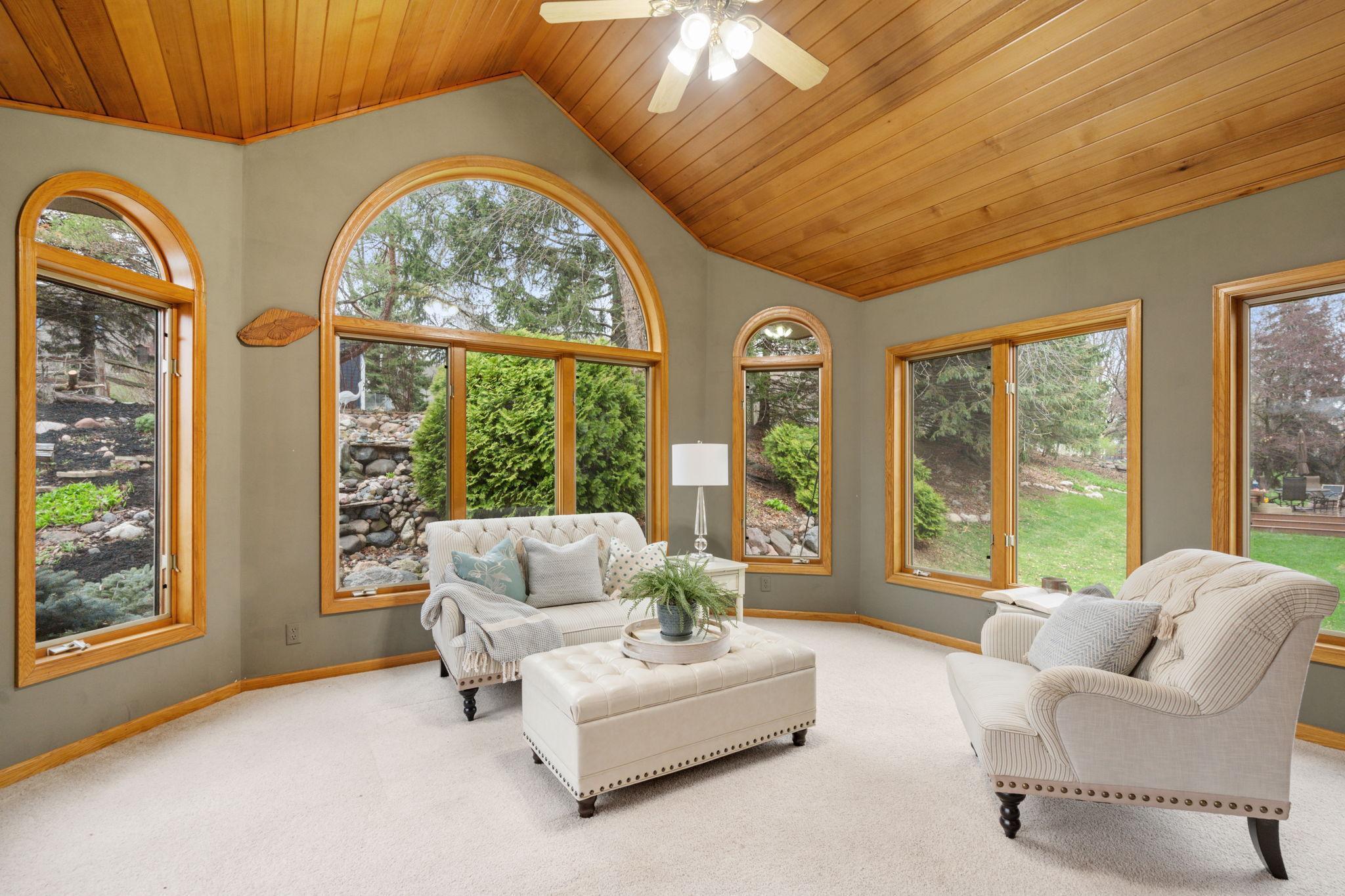 4 Season porch with garden views