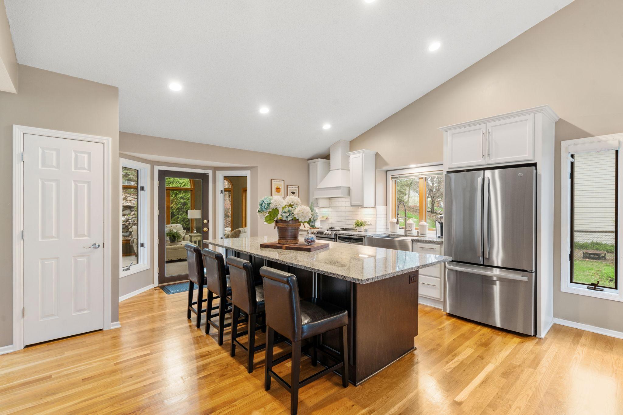 Oversized kitchen Island for friends to gather around