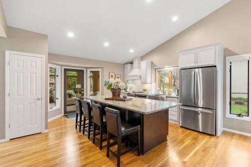 Oversized kitchen Island for friends to gather around