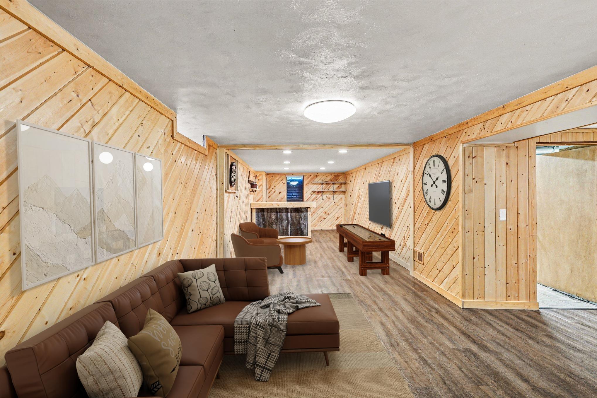 Basement family room-virtually staged