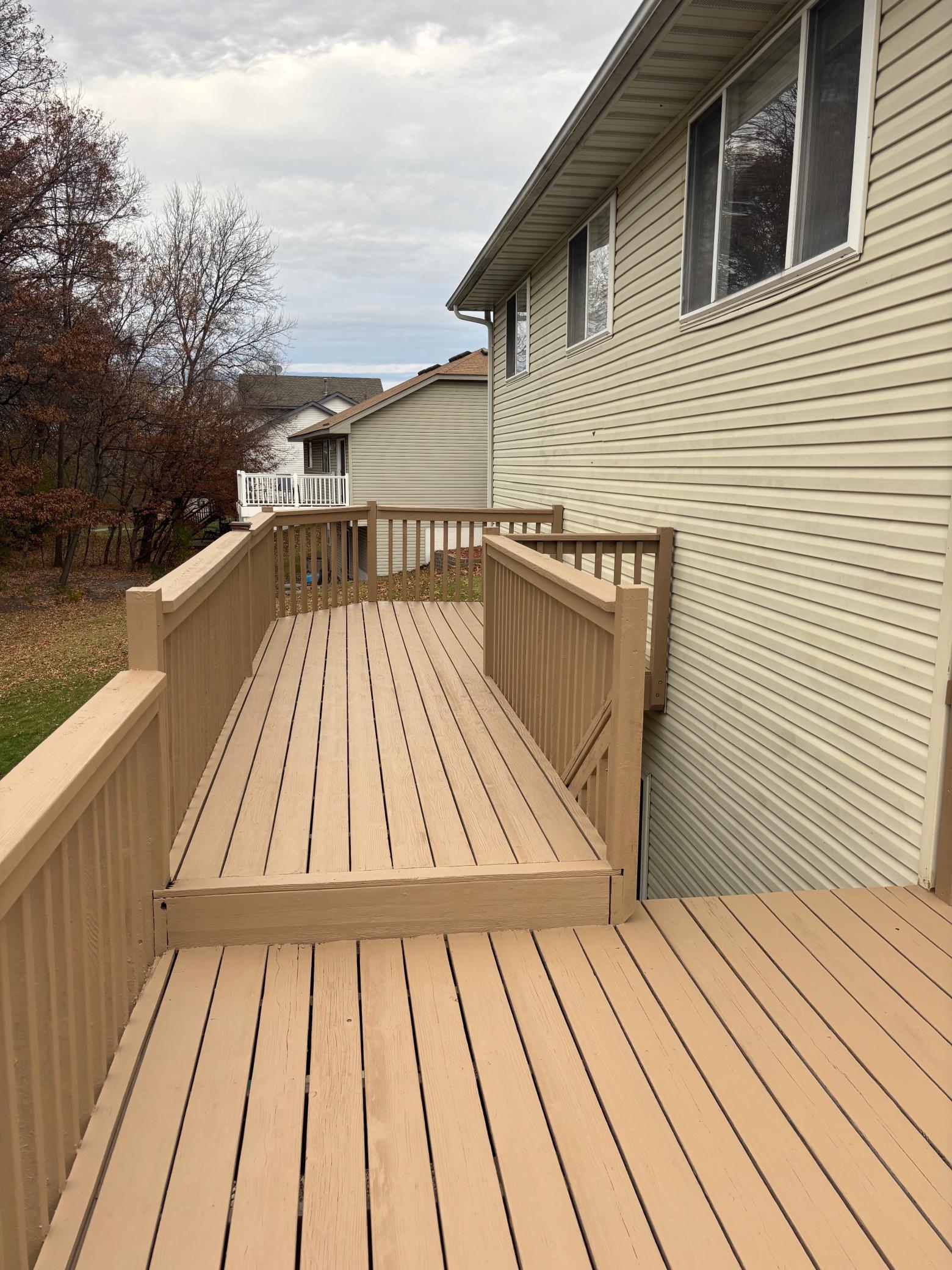 Large deck--freshly stained