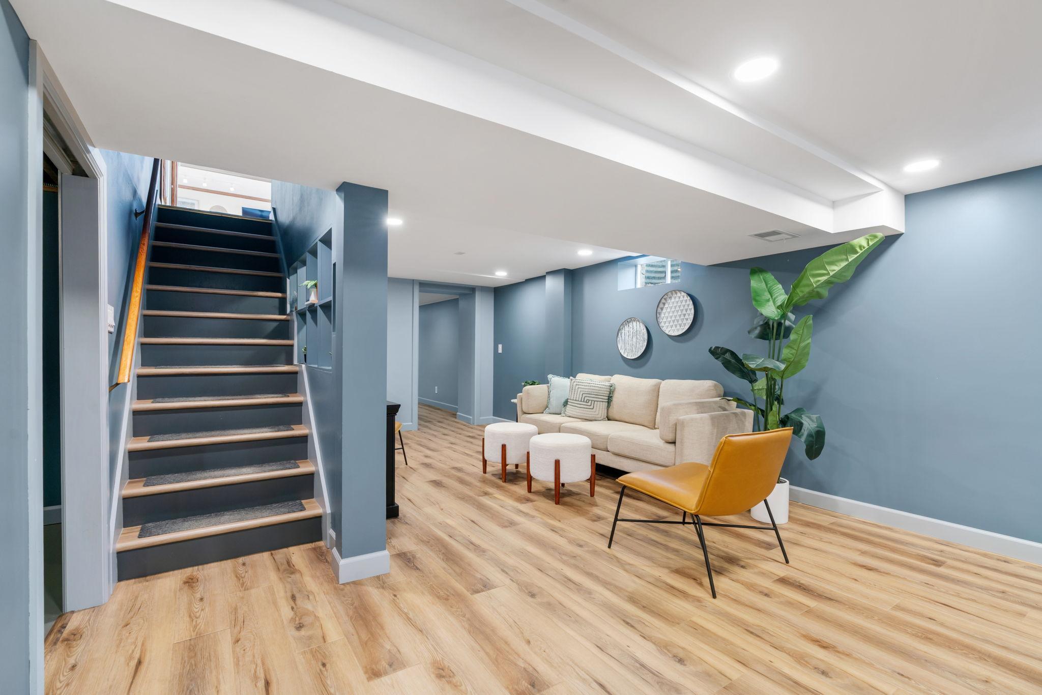 Remodeled lower level in 2024