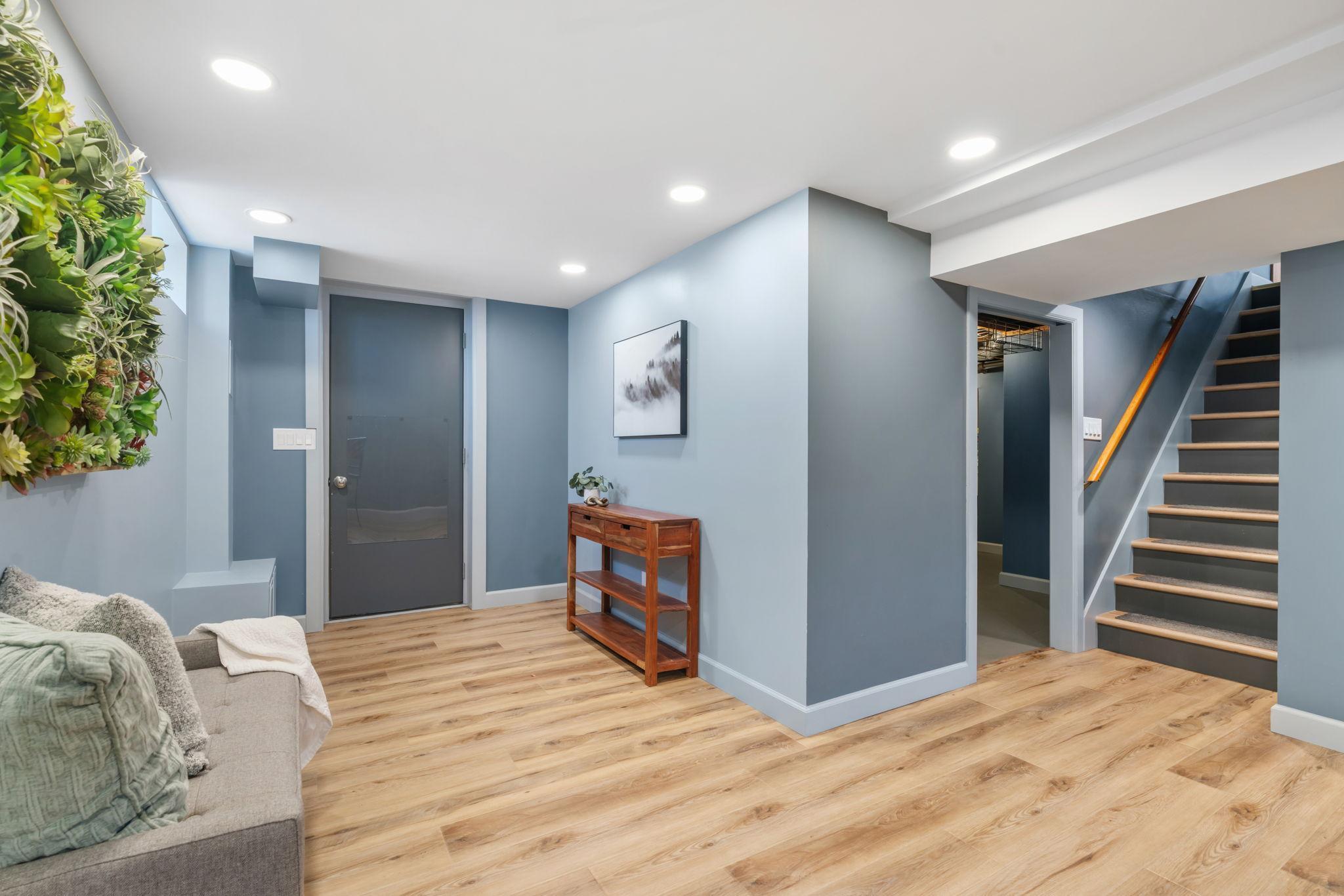 Great space to set down your things and take off your shoes