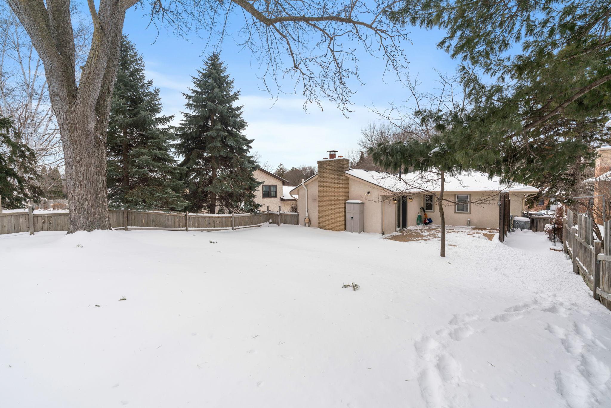 Large, fully fenced backyard