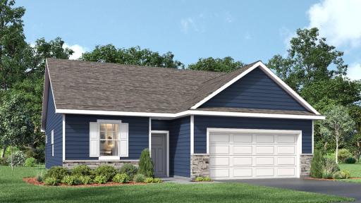 Rendering of home. Colors and selections will vary.