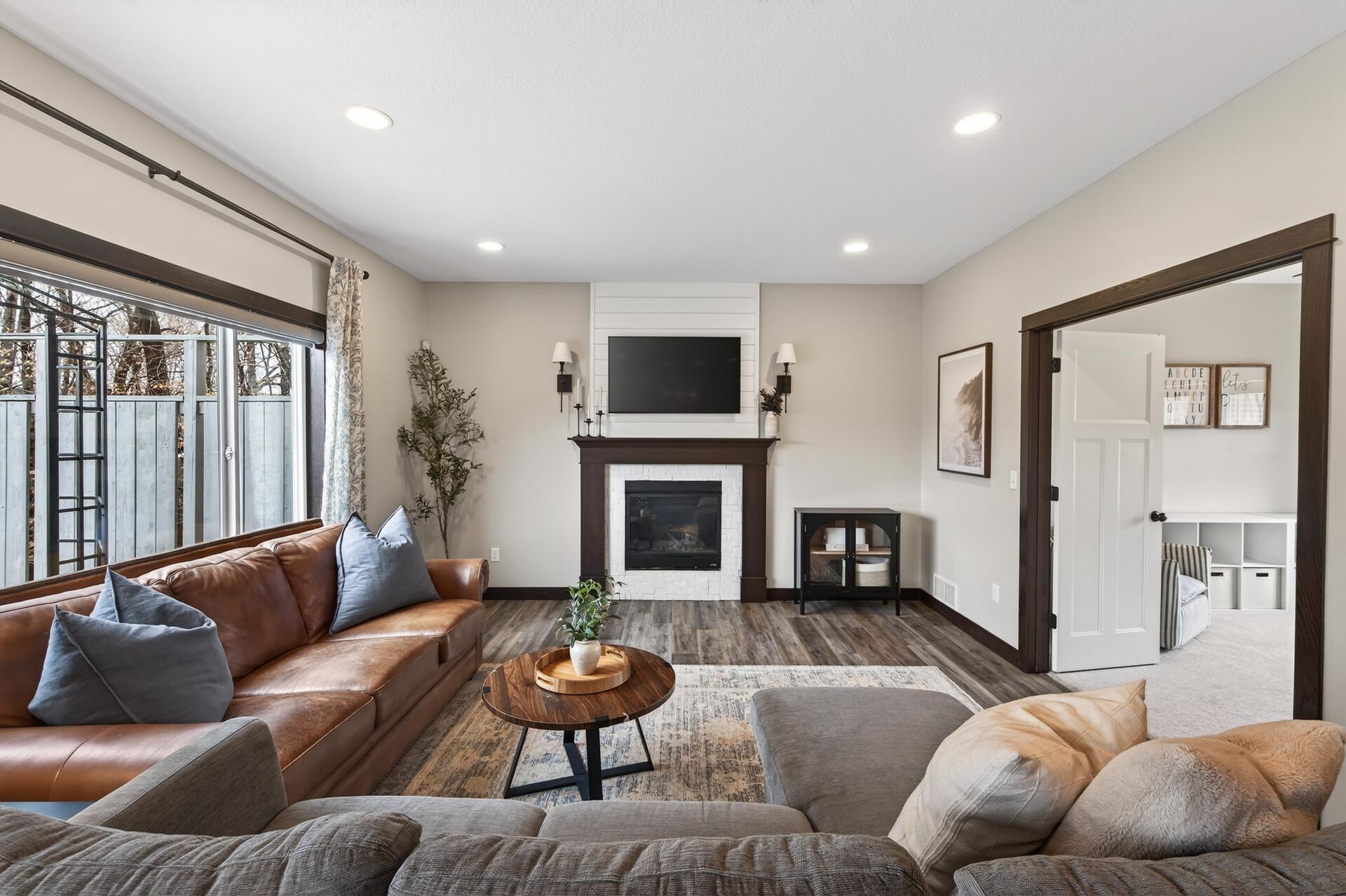 Living room with gas fireplace