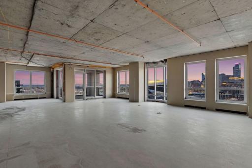 Left to Right is Proposed Office and Living Room Area