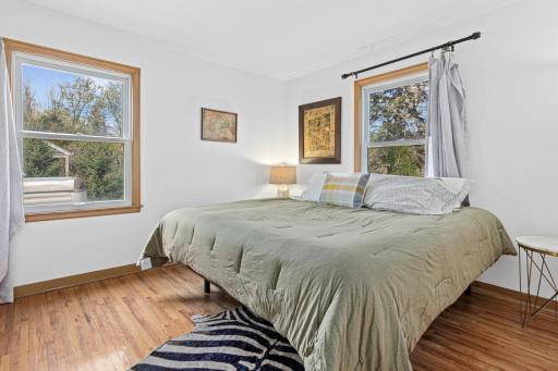 The main-level primary features dual closets and is a generous size