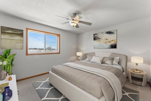 Large main bedroom was virtually staged