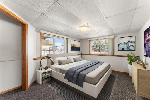 Third bedroom is in the lower level and we has staged this photo for a visual for you.