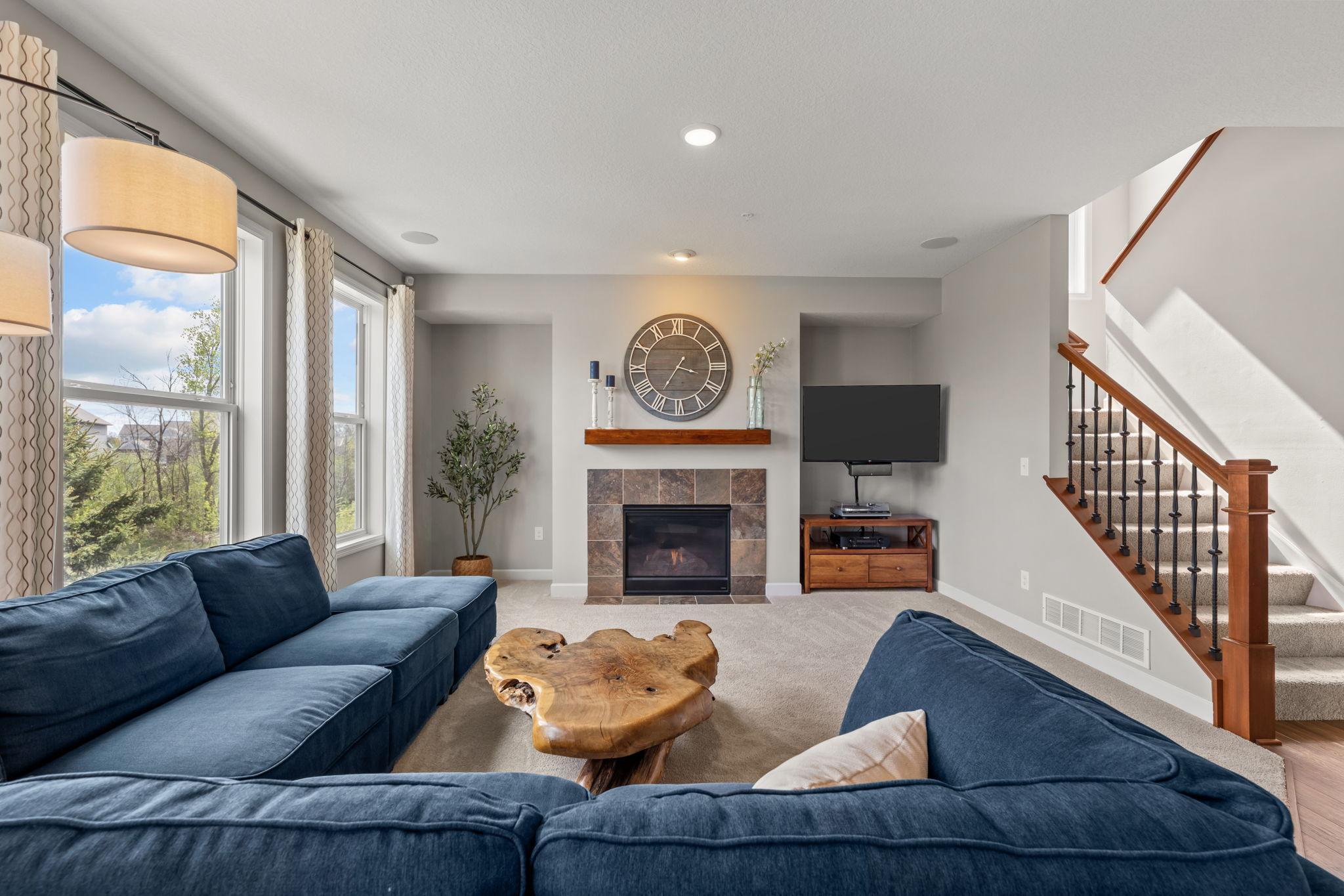 Living room with gas fireplace