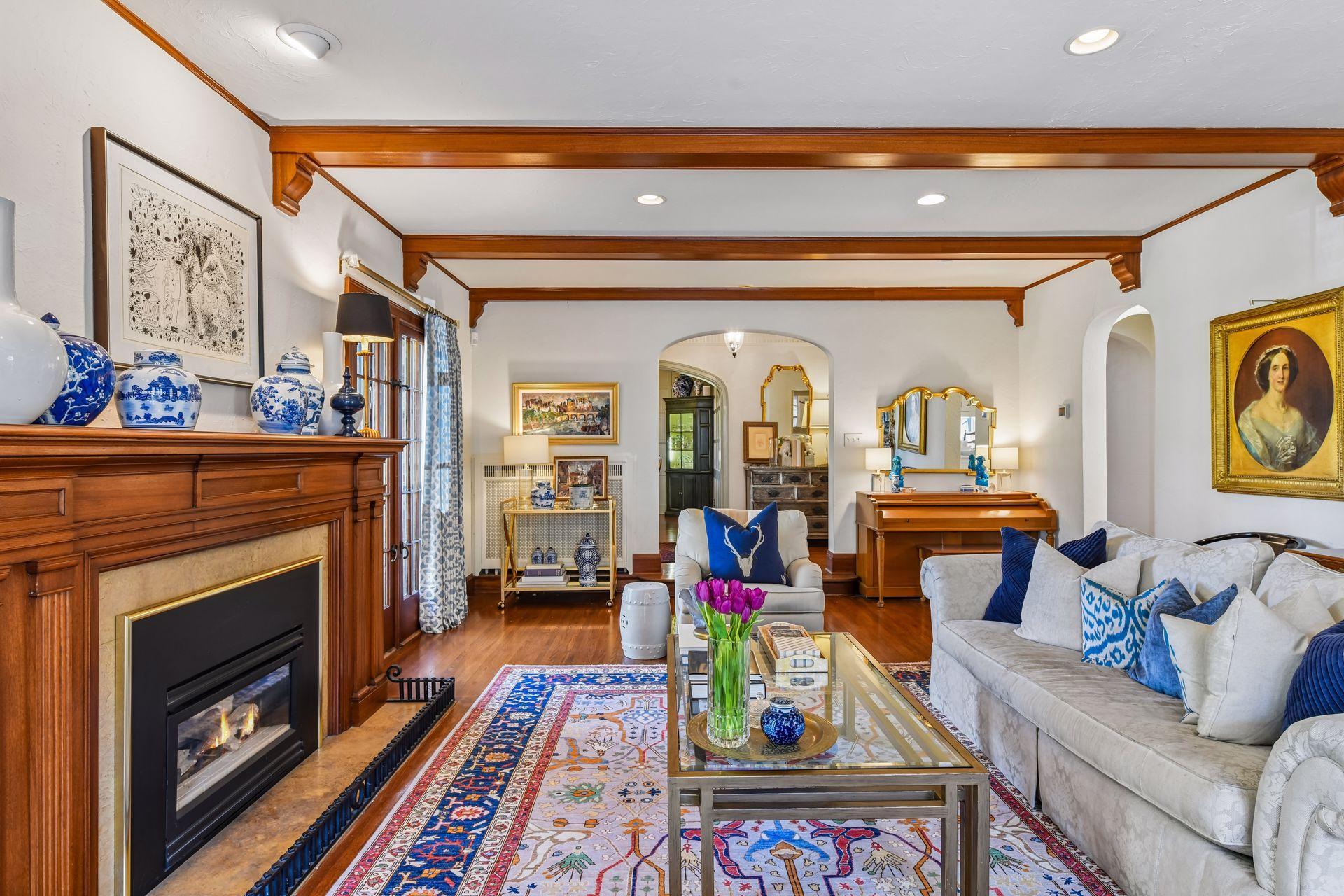 Fireplace in the living room