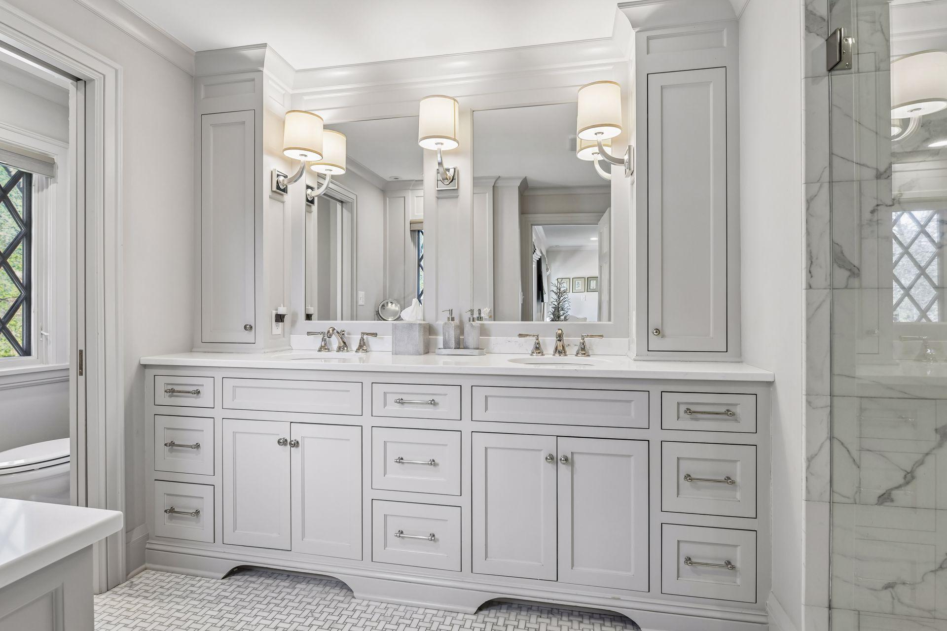 Master bath with his/her sinks