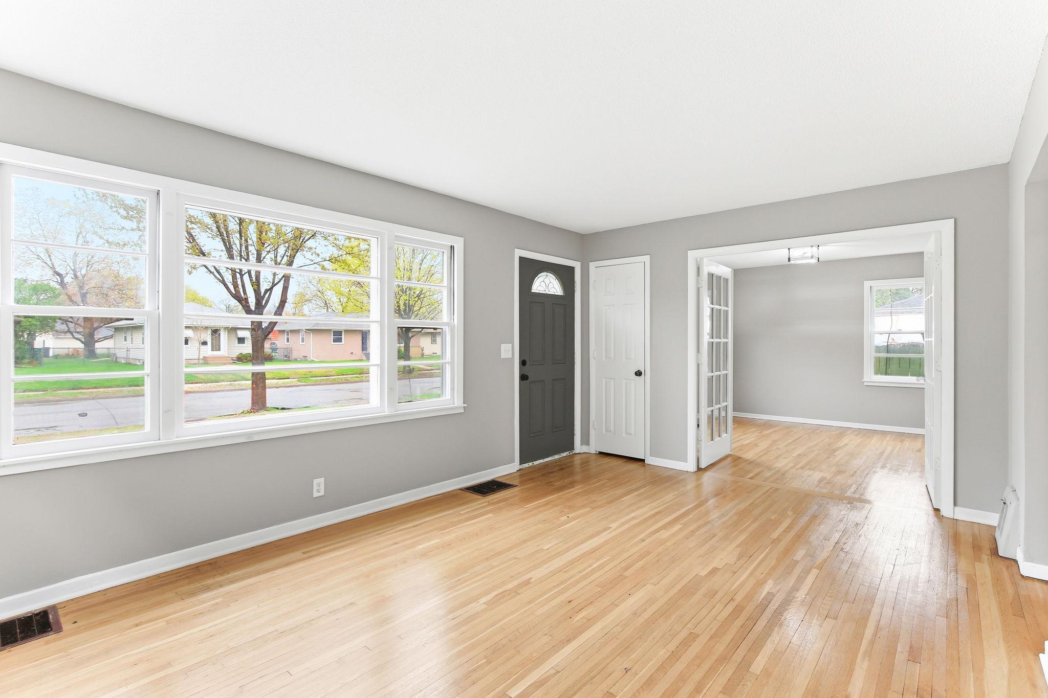 Light-Filled Living Space with Beautiful Hardwood Floors