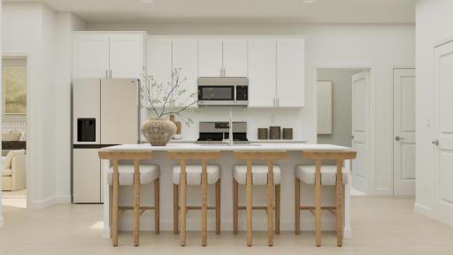 (All the following photos are of an interior rendering, actual finishes may vary.)