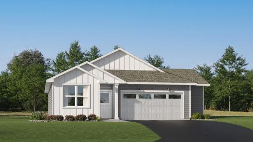 (Exterior rendering, actual home's finishes will vary.)