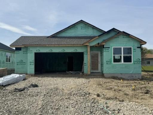 (Photo is of the actual home in progress.)