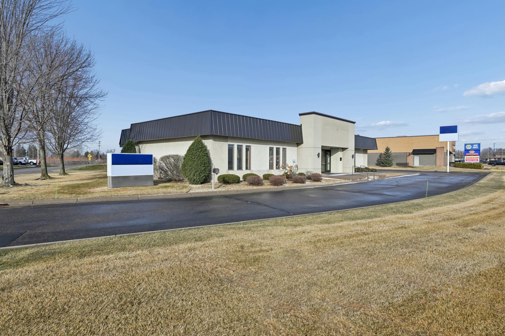 Lots of signage facing Hwy 55. Have lighted yard sign and pole sign as well as building signage.