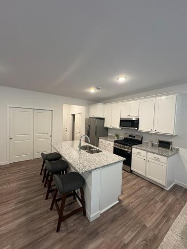 Kitchen with stainless steel appliacnes and granite countertops
