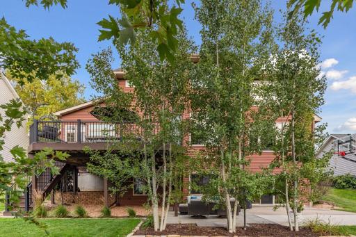 Beautiful aspen trees provide privacy for the patio and deck.