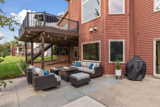 The expanded, oversized patio provides a wonderful extension of the living space outdoors.