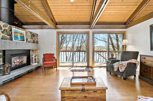 The perfect setting to cozy up with a book beside the fireplace!