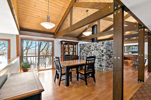 The dinng area is open to the living room, kitchen and family room. Ideal for entertaining large groups!