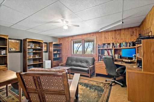 Lower level study/den is the perfect spot if you need to work from home.
