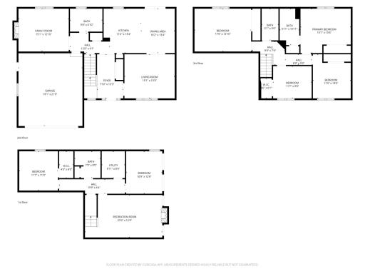 Floor Plan of all three levels