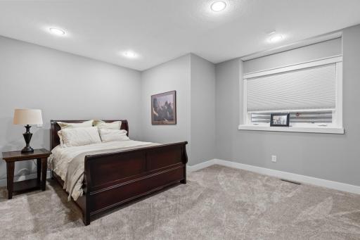 Lower-level features an additional bedroom with ample closet space